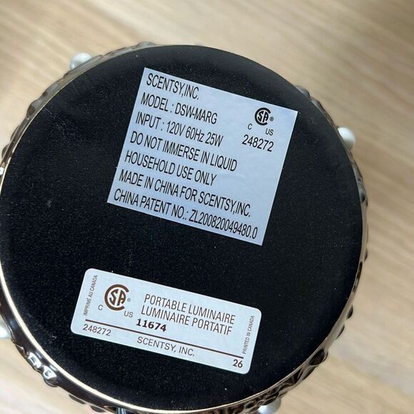 Scentsy Margot Wax Scent Warmer Pearl Bronze Retired Full Size Nwot - Picture 6 of 6